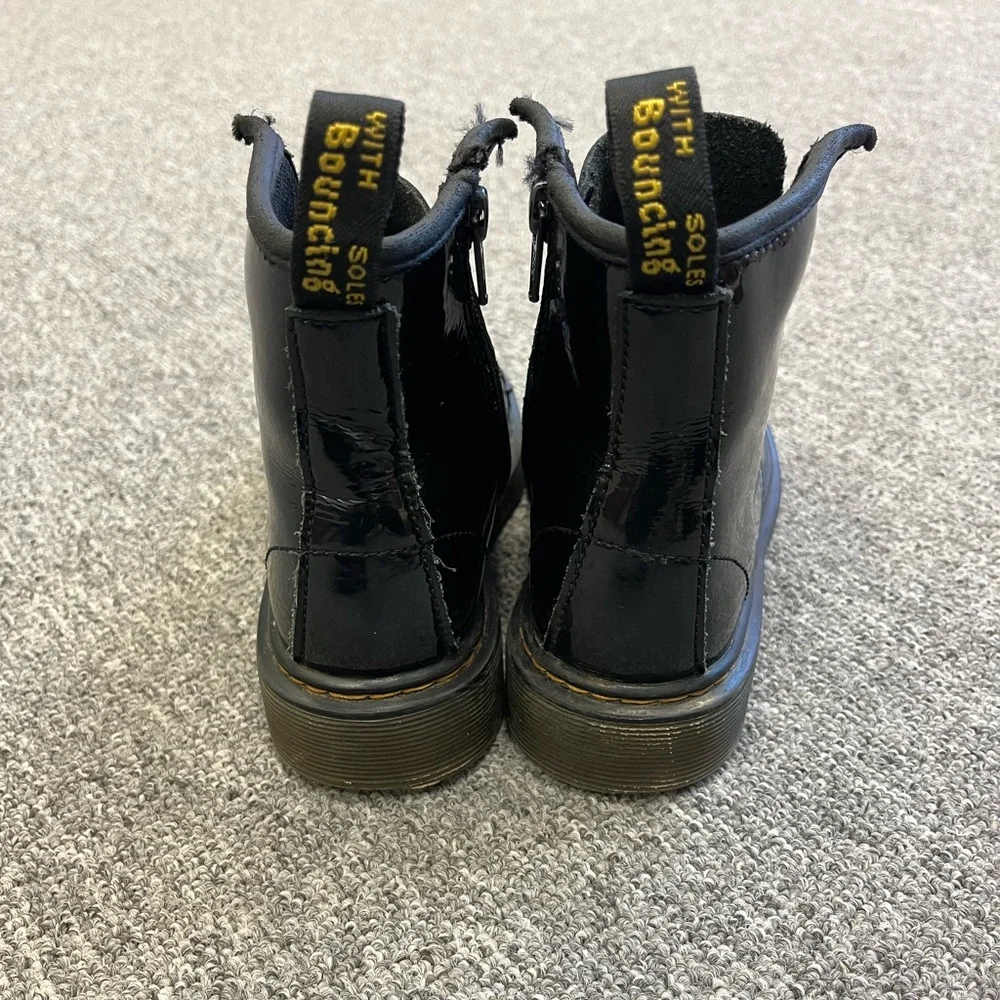 Dr. Martens 1460J Kids Boots Size 13 Black Patent Leather Combat Zip‎ Goth Punk